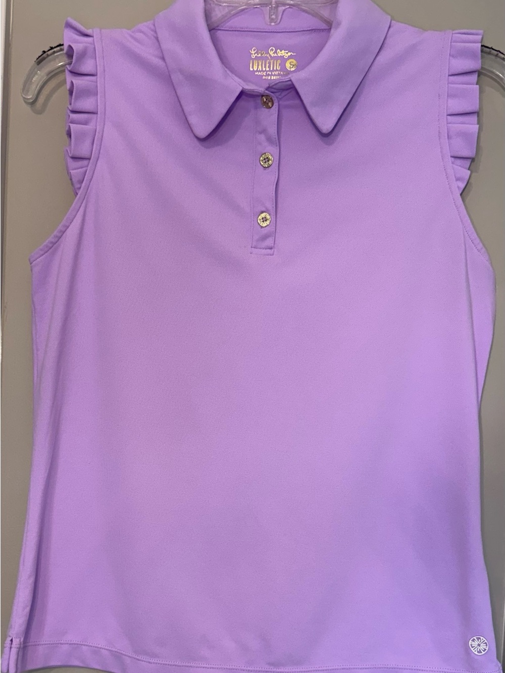 Lilly Pulitzer Lavender Ruffle-Sleeve Polo Tank Top